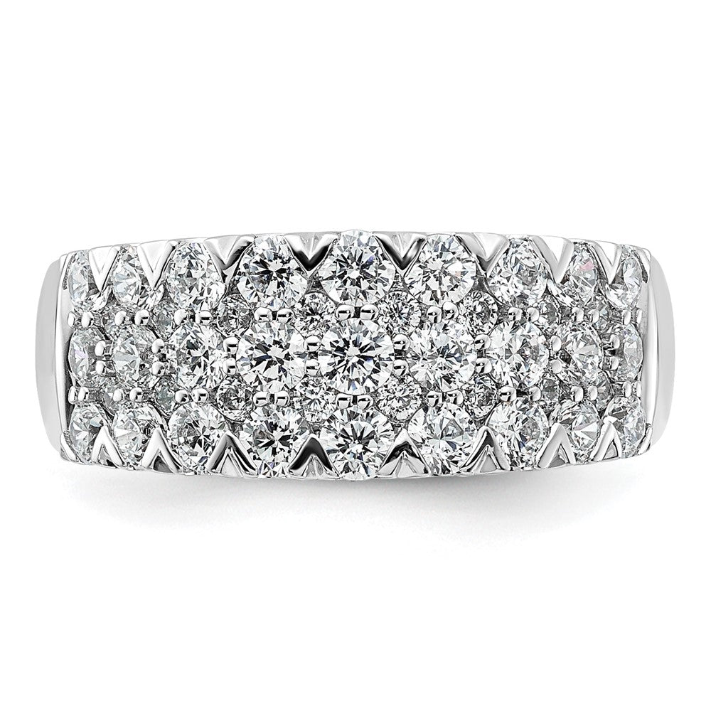 14K White Gold Pave 1.5 Carat Complete Diamond Ring