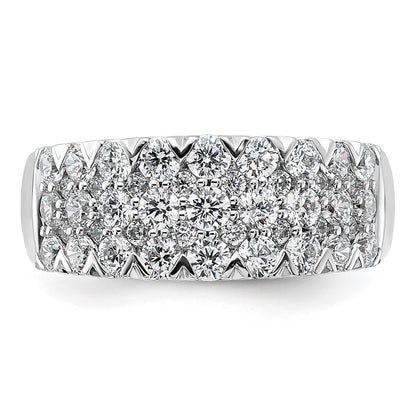 14K White Gold Pave 1.5 Carat Complete Diamond Ring