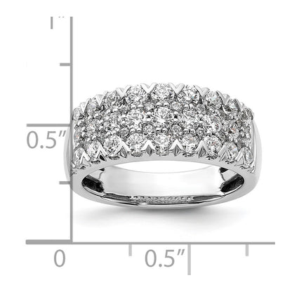 14K White Gold Pave 1.5 Carat Complete Diamond Ring