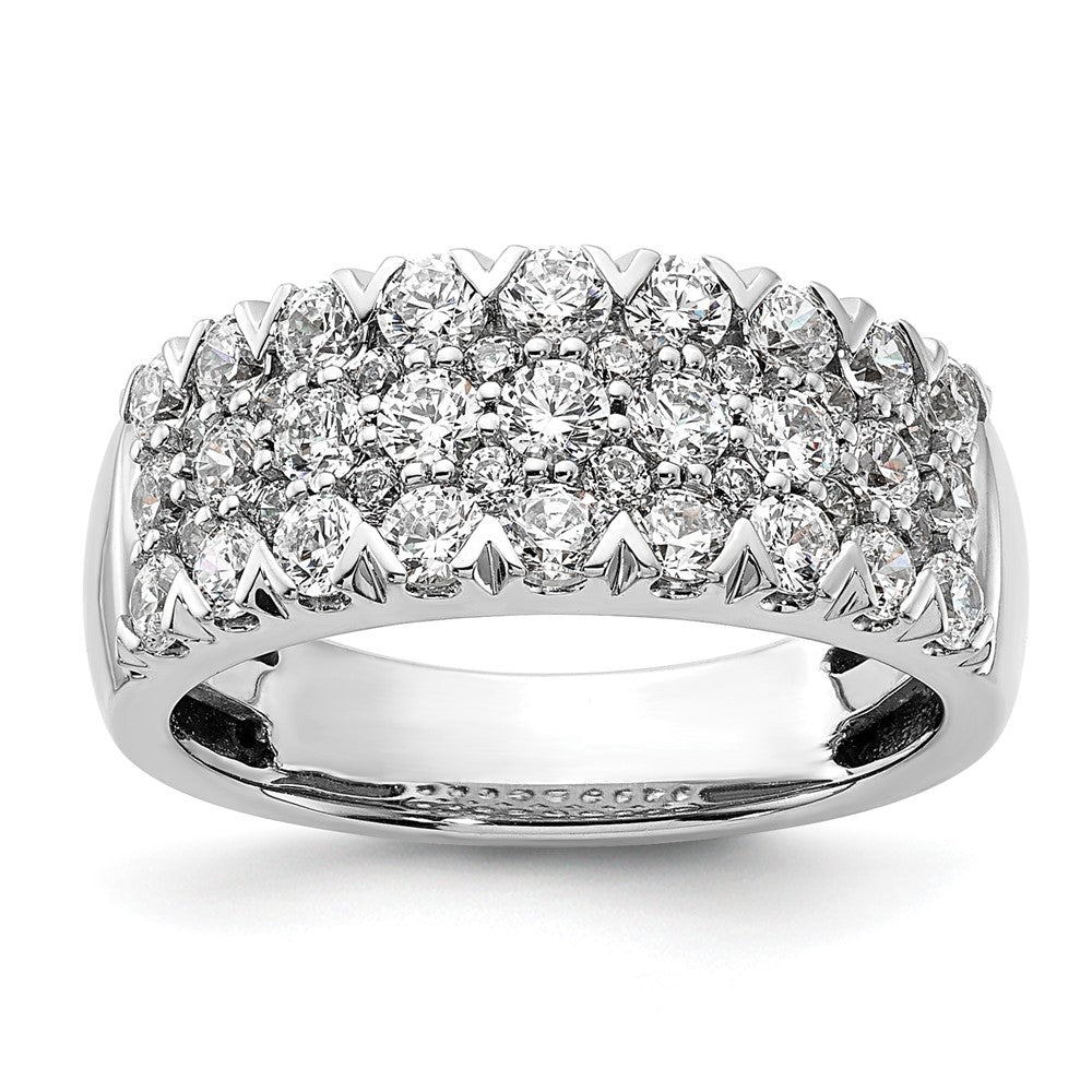 14K White Gold Pave 1.5 Carat Complete Diamond Ring