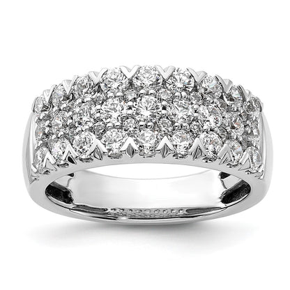 14K White Gold Pave 1.5 Carat Complete Diamond Ring