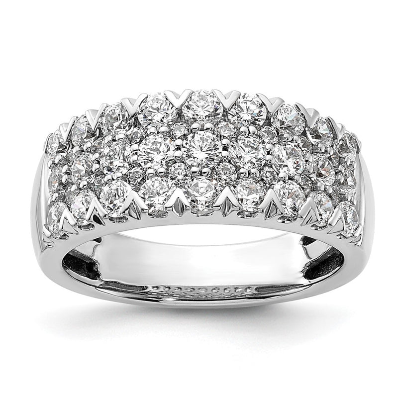 14K White Gold Pave 1.5 Carat Complete Diamond Ring