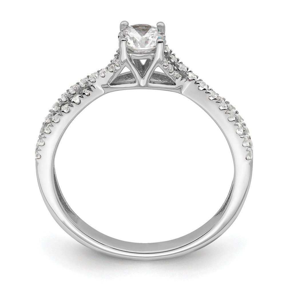 14K White Gold Criss Cross 5/8 Carat Tw. Diamond Complete Engagement Ring