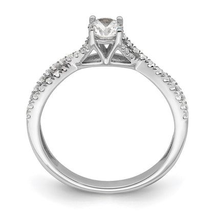 14K White Gold Criss Cross 5/8 Carat Tw. Diamond Complete Engagement Ring