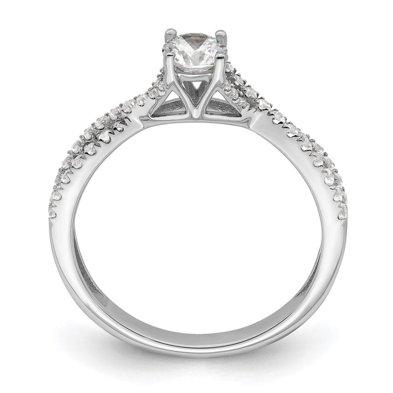 14K White Gold Criss Cross 5/8 Carat Tw. Diamond Complete Engagement Ring