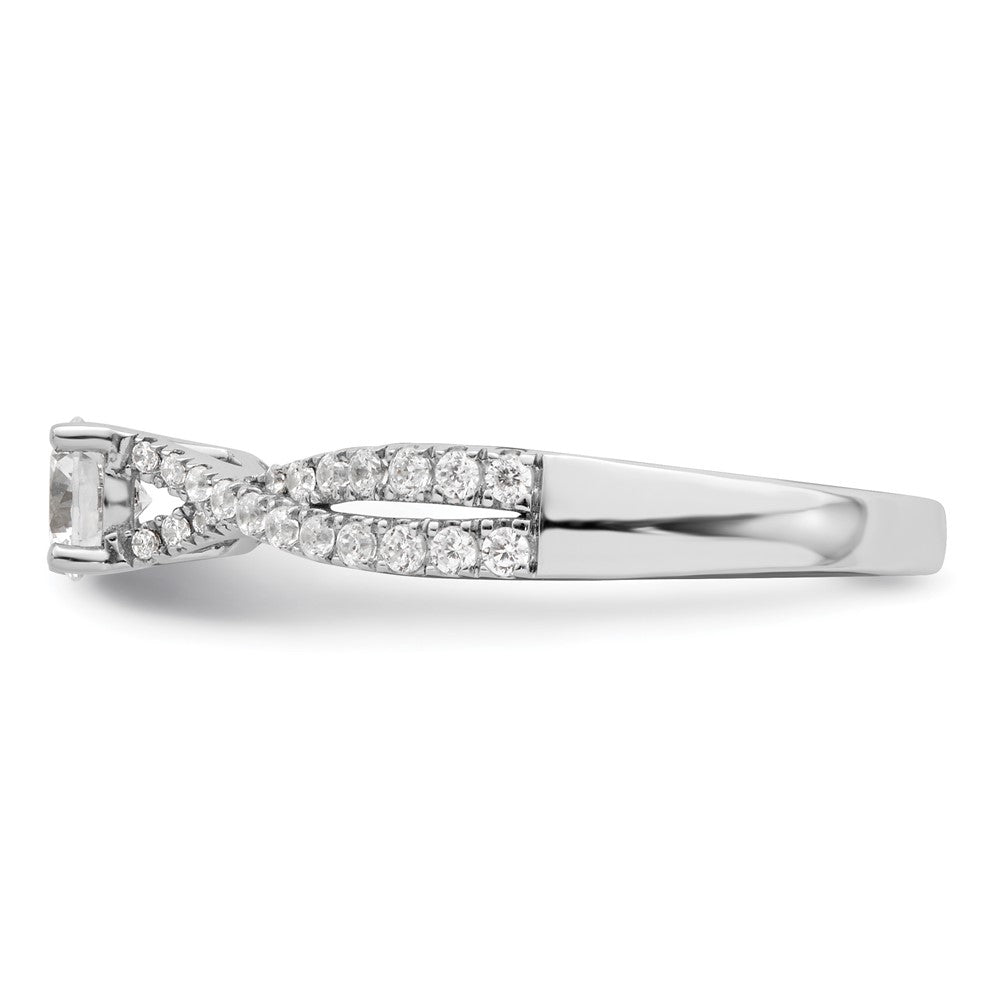 14K White Gold Criss Cross 5/8 Carat Tw. Diamond Complete Engagement Ring