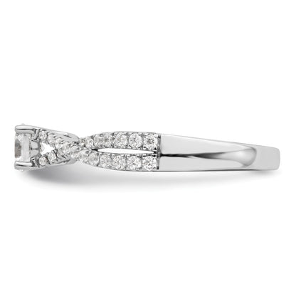 14K White Gold Criss Cross 5/8 Carat Tw. Diamond Complete Engagement Ring