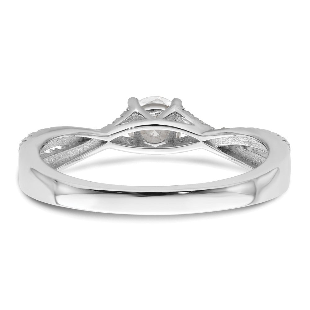 14K White Gold Criss Cross 5/8 Carat Tw. Diamond Complete Engagement Ring