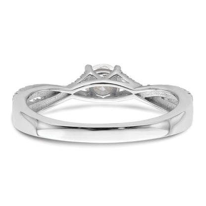 14K White Gold Criss Cross 5/8 Carat Tw. Diamond Complete Engagement Ring