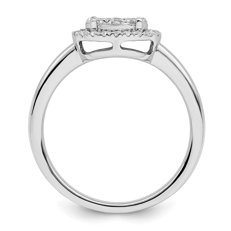 14K White Gold Oval Halo Cluster 1/3 Carat Diamond Complete Engagement Ring