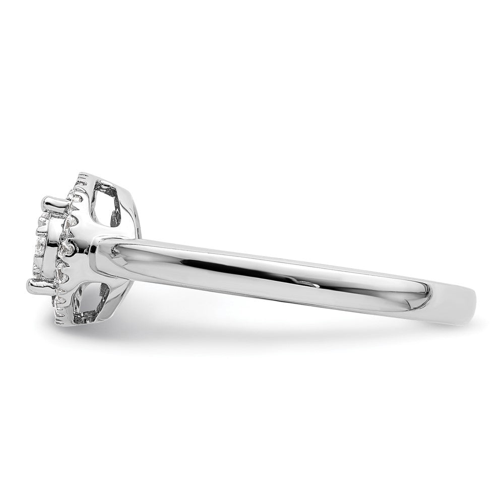 14K White Gold Oval Halo Cluster 1/3 Carat Diamond Complete Engagement Ring