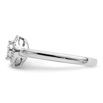 14K White Gold Oval Halo Cluster 1/3 Carat Diamond Complete Engagement Ring