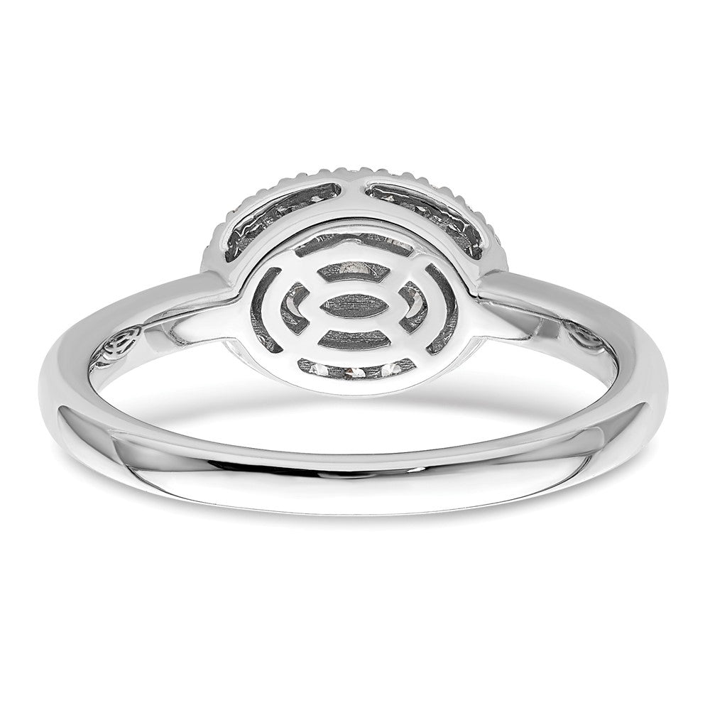 14K White Gold Oval Halo Cluster 1/3 Carat Diamond Complete Engagement Ring