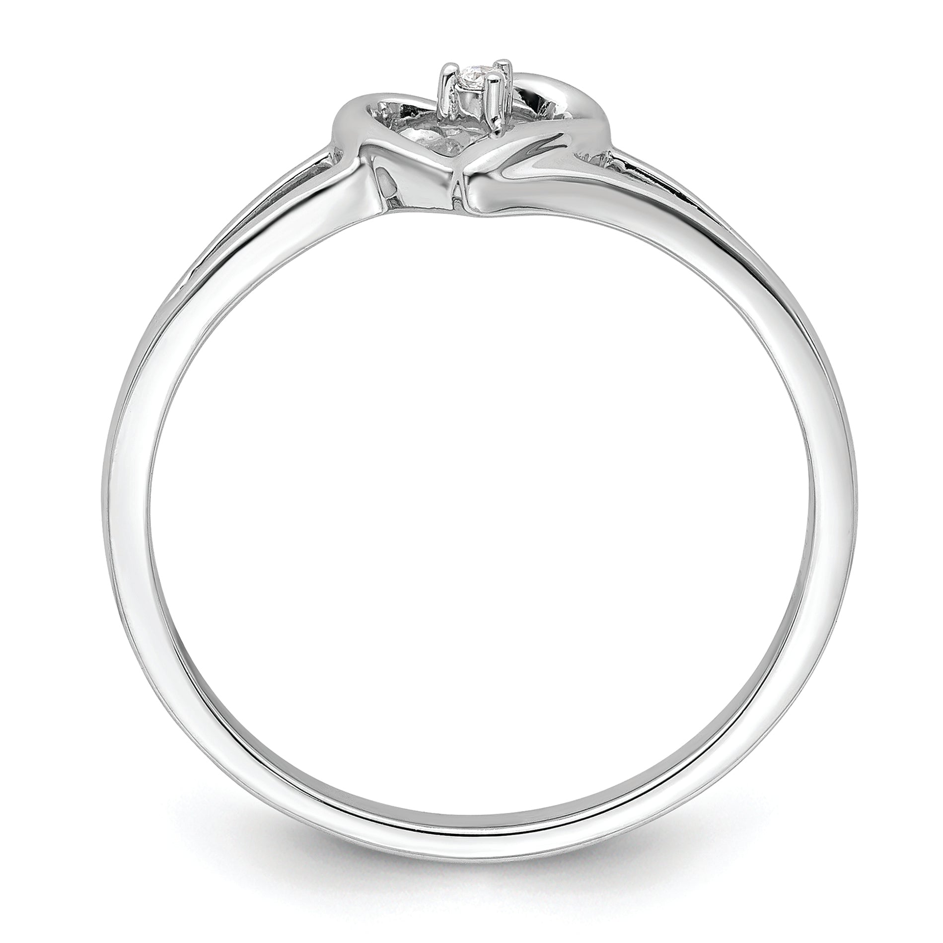 14K White Gold First Promise Heart .01 Carat Round Diamond Complete Promise/Engagement Ring