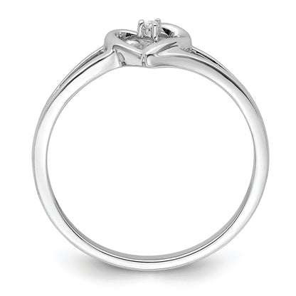 14K White Gold First Promise Heart .01 Carat Round Diamond Complete Promise/Engagement Ring