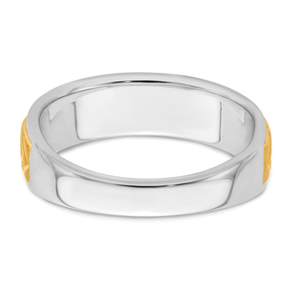 14K Two Tone 5 Stone 1/6 Carat Diamond Complete Men'S Channel Band