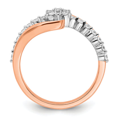 14k Two-Tone Rose and White Gold 1/3 Ct. Lab Grown Diamond VS/SI+ G+ Fashion Ring