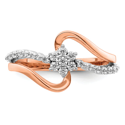 14k Two-Tone Rose and White Gold 1/3 Ct. Lab Grown Diamond VS/SI+ G+ Fashion Ring