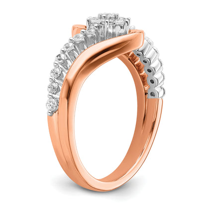 14k Two-Tone Rose and White Gold 1/3 Ct. Lab Grown Diamond VS/SI+ G+ Fashion Ring