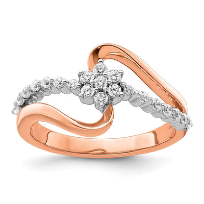 14k Two-Tone Rose and White Gold 1/3 Ct. Lab Grown Diamond VS/SI+ G+ Fashion Ring