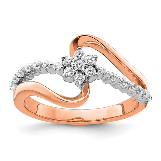 14k Two-Tone Rose and White Gold 1/3 Ct. Lab Grown Diamond VS/SI+ G+ Fashion Ring