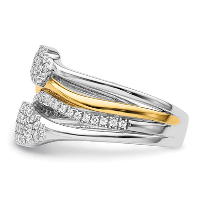 14k White Gold Two-Tone 3/8 Ct. Lab Grown Diamond VS/SI+ G+ Fashion Ring
