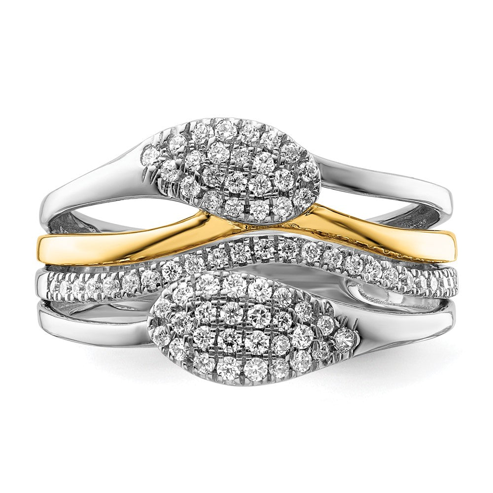 14k White Gold Two-Tone 3/8 Ct. Lab Grown Diamond VS/SI+ G+ Fashion Ring