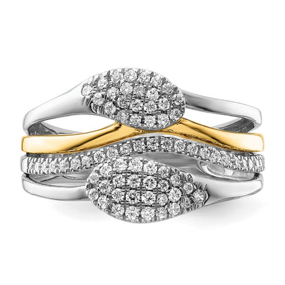 14k White Gold Two-Tone 3/8 Ct. Lab Grown Diamond VS/SI+ G+ Fashion Ring