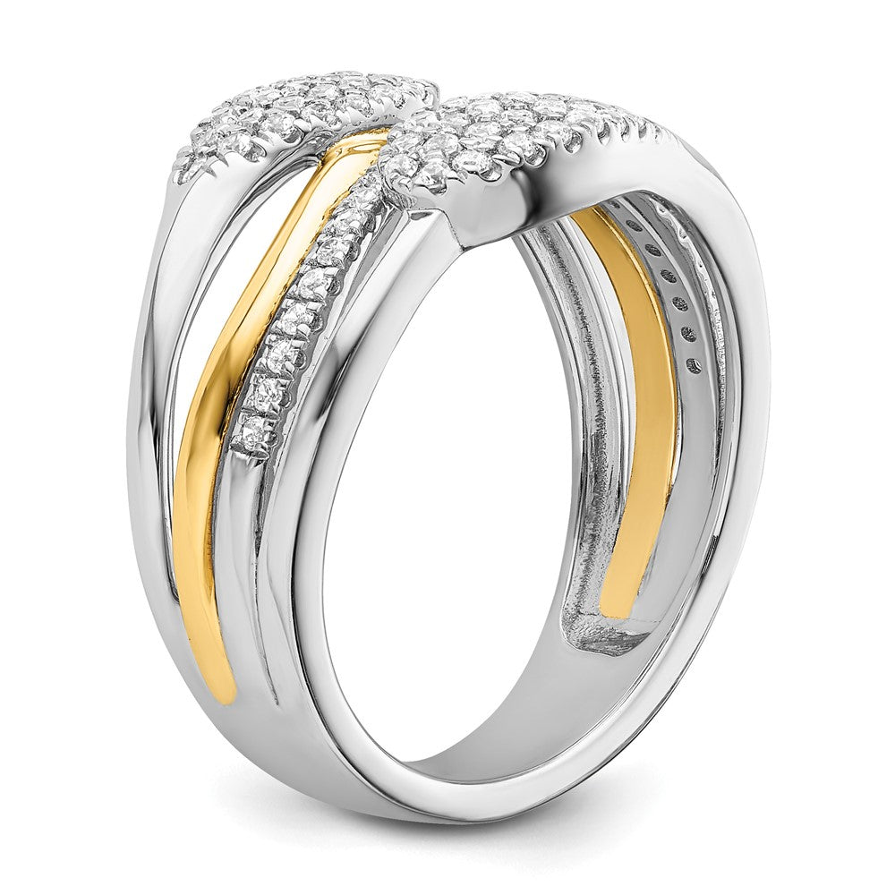 14k White Gold Two-Tone 3/8 Ct. Lab Grown Diamond VS/SI+ G+ Fashion Ring