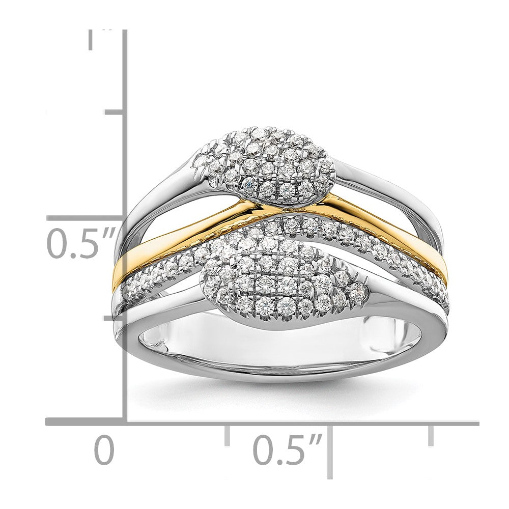 14k White Gold Two-Tone 3/8 Ct. Lab Grown Diamond VS/SI+ G+ Fashion Ring