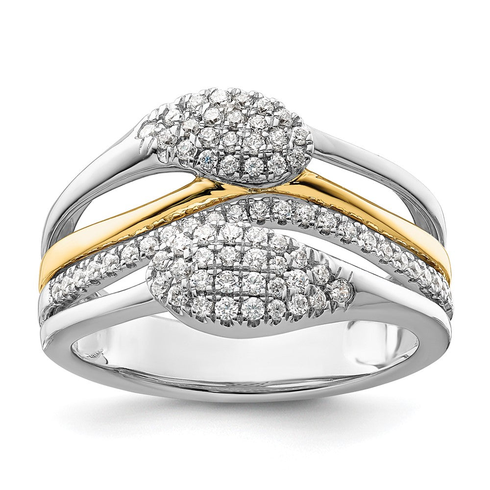 14k White Gold Two-Tone 3/8 Ct. Lab Grown Diamond VS/SI+ G+ Fashion Ring