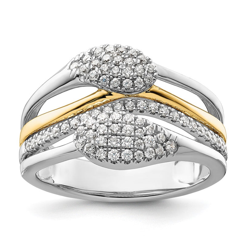14k White Gold Two-Tone 3/8 Ct. Lab Grown Diamond VS/SI+ G+ Fashion Ring