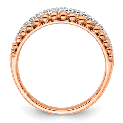 14k Two-tone Two Tone Rose and White Gold 1/4 Ct. Lab Grown Diamond VS/SI+ G+ Band Ring