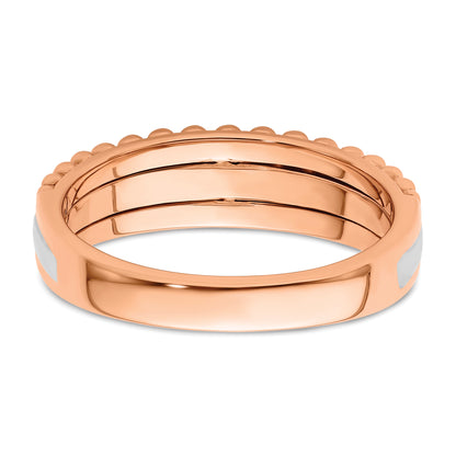 14k Two-tone Two Tone Rose and White Gold 1/4 Ct. Lab Grown Diamond VS/SI+ G+ Band Ring