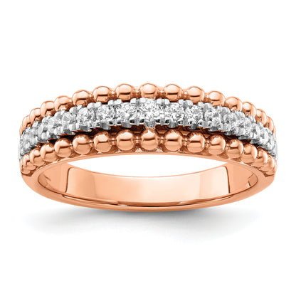 14k Two-tone Two Tone Rose and White Gold 1/4 Ct. Lab Grown Diamond VS/SI+ G+ Band Ring