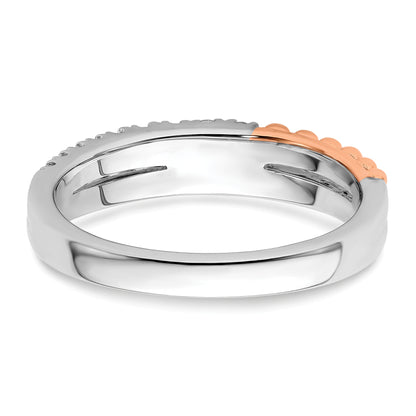 14k Two-tone Two Tone Rose and White Gold 1/3 Ct. Lab Grown Diamond VS/SI+ G+ Band Ring