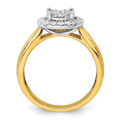 14k Two-tone Two Tone 1/2 Ct. Lab Grown Diamond VS/SI+ G+ Complete Cluster Engagement Ring