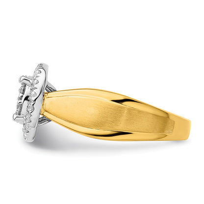 14k Two-tone Two Tone 1/2 Ct. Lab Grown Diamond VS/SI+ G+ Complete Cluster Engagement Ring