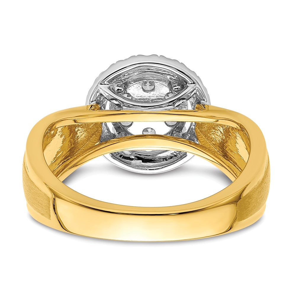 14k Two-tone Two Tone 1/2 Ct. Lab Grown Diamond VS/SI+ G+ Complete Cluster Engagement Ring