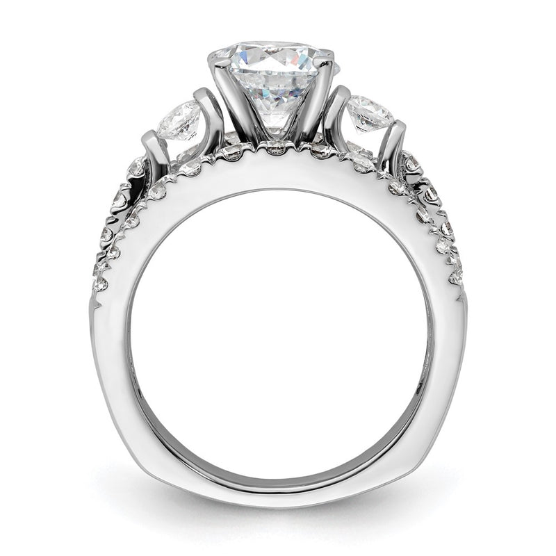 14k White Gold 1 3/8 Ct. Lab Grown Diamond VS/SI+ G+ 1 1/2 Ct. Center Round Shared Prong Engagement Ring