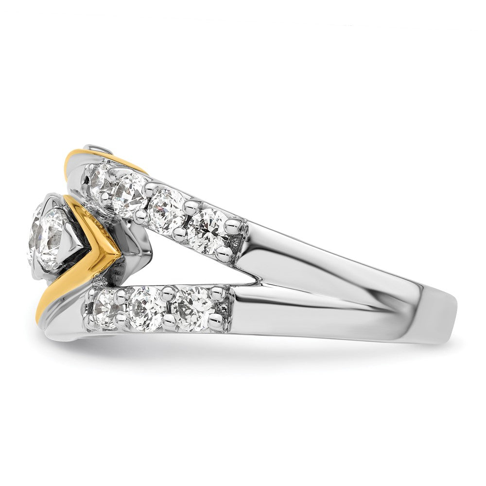 14k Two-Tone 1 1/6 Ct. Lab Grown Diamond VS/SI+ G+ Complete Fashion Ring