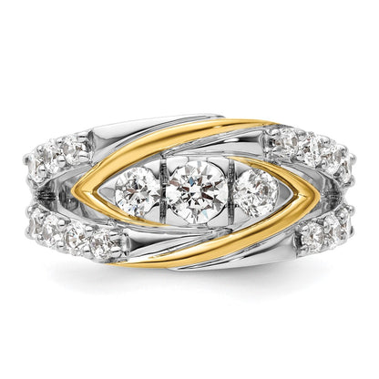 14k Two-Tone 1 1/6 Ct. Lab Grown Diamond VS/SI+ G+ Complete Fashion Ring