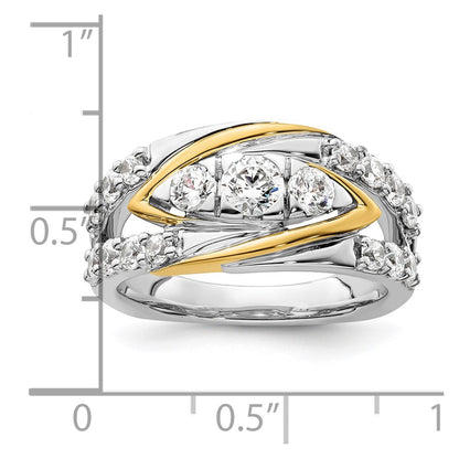 14k Two-Tone 1 1/6 Ct. Lab Grown Diamond VS/SI+ G+ Complete Fashion Ring