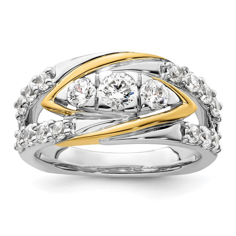 14k Two-Tone 1 1/6 Ct. Lab Grown Diamond VS/SI+ G+ Complete Fashion Ring