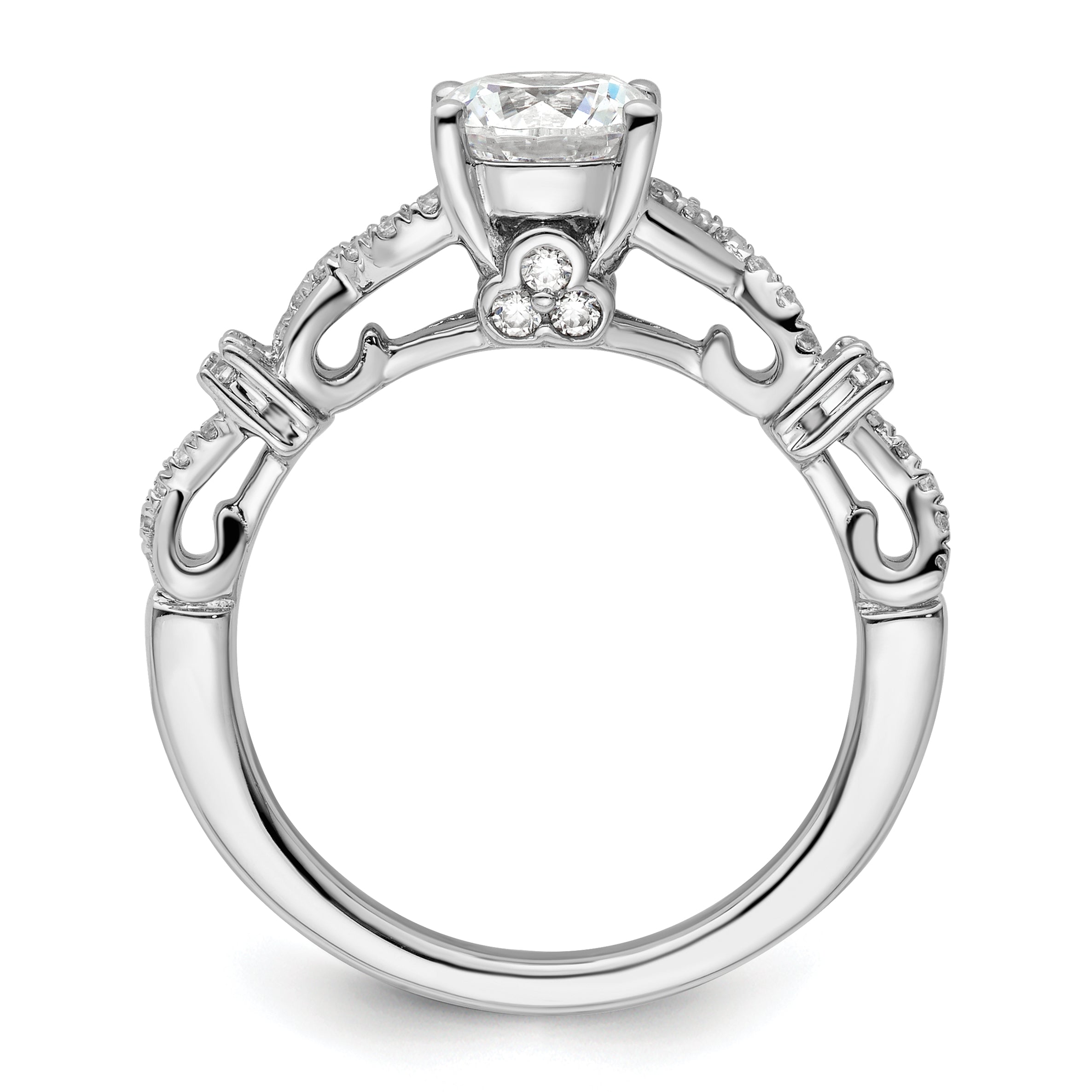14k White Gold 1/4 Ct. Lab Grown Diamond VS/SI+ G+ 1 Ct. Center Round Bypass Engagement Ring