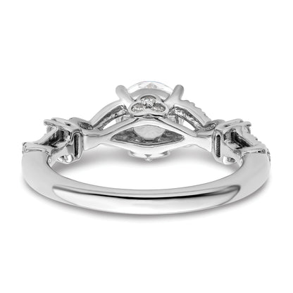 14k White Gold 1/4 Ct. Lab Grown Diamond VS/SI+ G+ 1 Ct. Center Round Bypass Engagement Ring