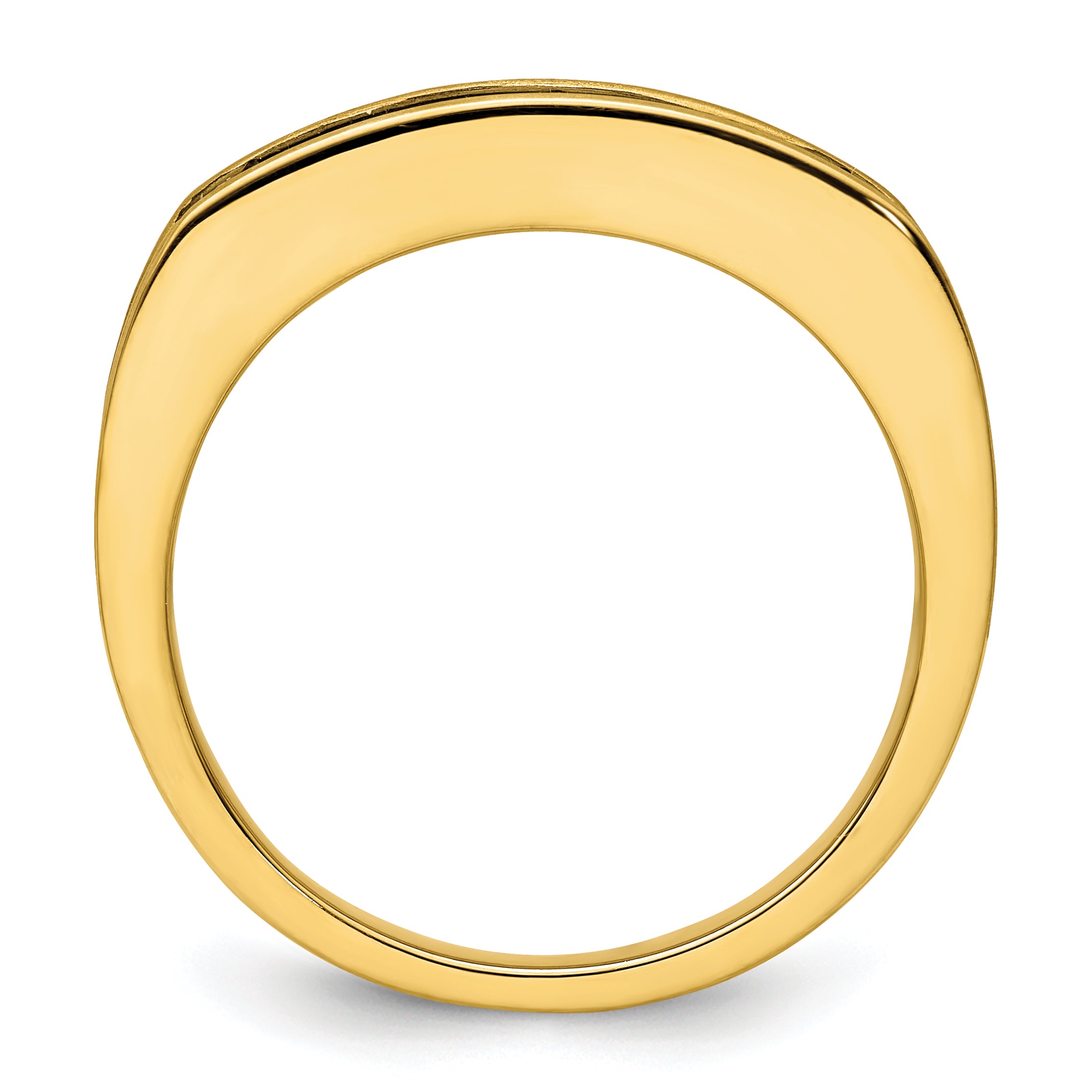 14k Yellow Gold with Black Rhodium 1 Ct. Lab Grown Diamond VS/SI+ G+ Men's Ring