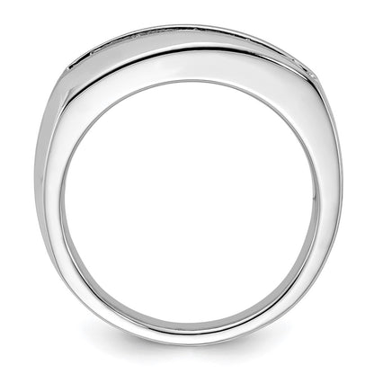 10k White Gold 1 Ct. Lab Grown Diamond VS/SI+ G+ Five Stone Complete Men's Ring