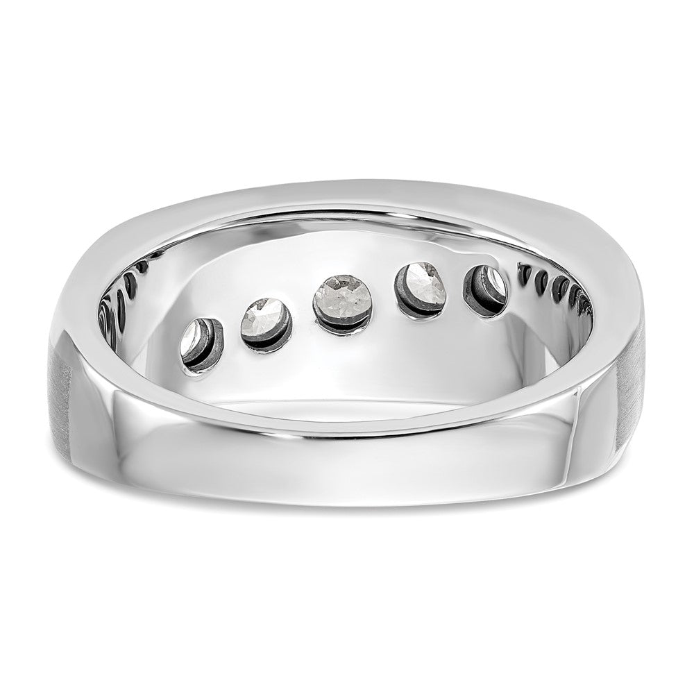 10k White Gold 1 Ct. Lab Grown Diamond VS/SI+ G+ Five Stone Complete Men's Ring