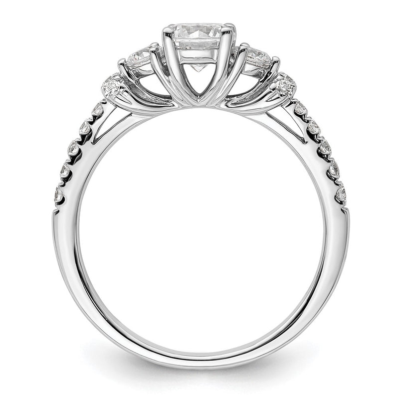 14k White Gold 3/8 Ct. Lab Grown Diamond VS/SI+ G+ 1/2 Ct. Center Engagement Ring